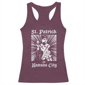 St Patrick Of Kansas City Racerback Tank Top Funny St Patricks Day Missouri State Football Fan TS11 Maroon Print Your Wear