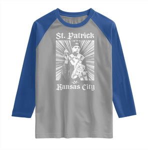 St Patrick Of Kansas City Raglan Shirt Funny St Patricks Day Missouri State Football Fan TS11 Sport Gray Royal Print Your Wear