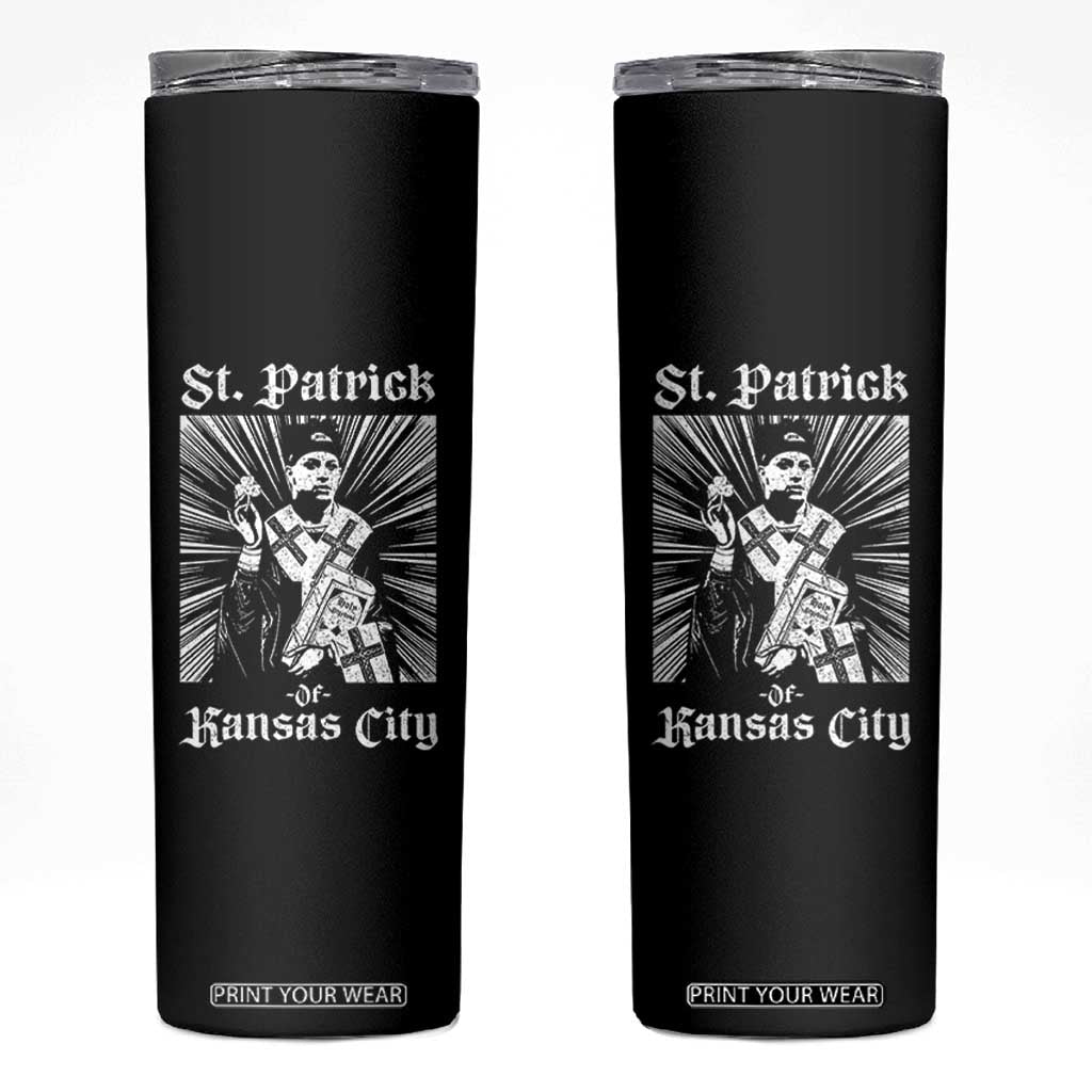 St Patrick Of Kansas City Skinny Tumbler Funny St Patricks Day Missouri State Football Fan TS11 Black Print Your Wear