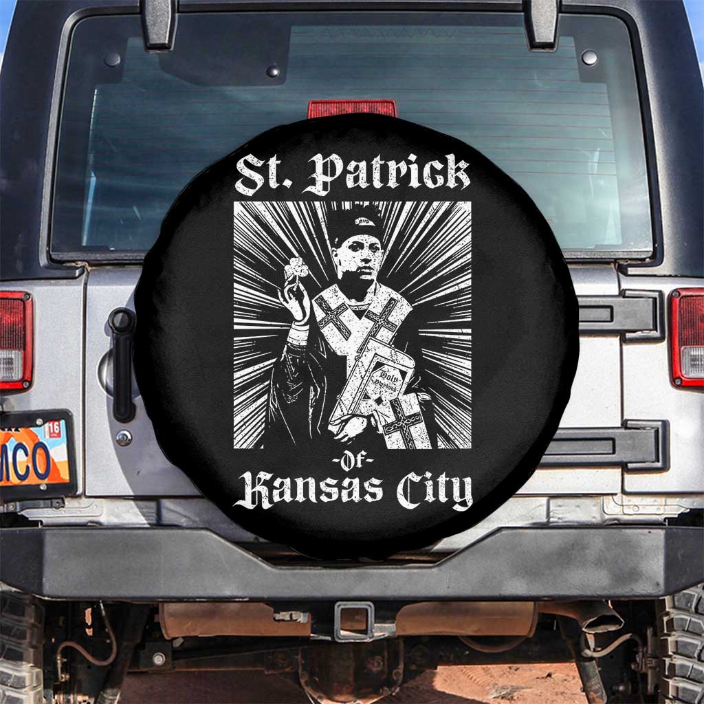 St Patrick Of Kansas City Spare Tire Cover Funny St Patricks Day Missouri State Football Fan TS11 No hole Black Print Your Wear