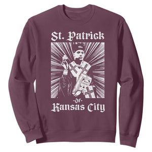 St Patrick Of Kansas City Sweatshirt Funny St Patricks Day Missouri State Football Fan TS11 Maroon Print Your Wear