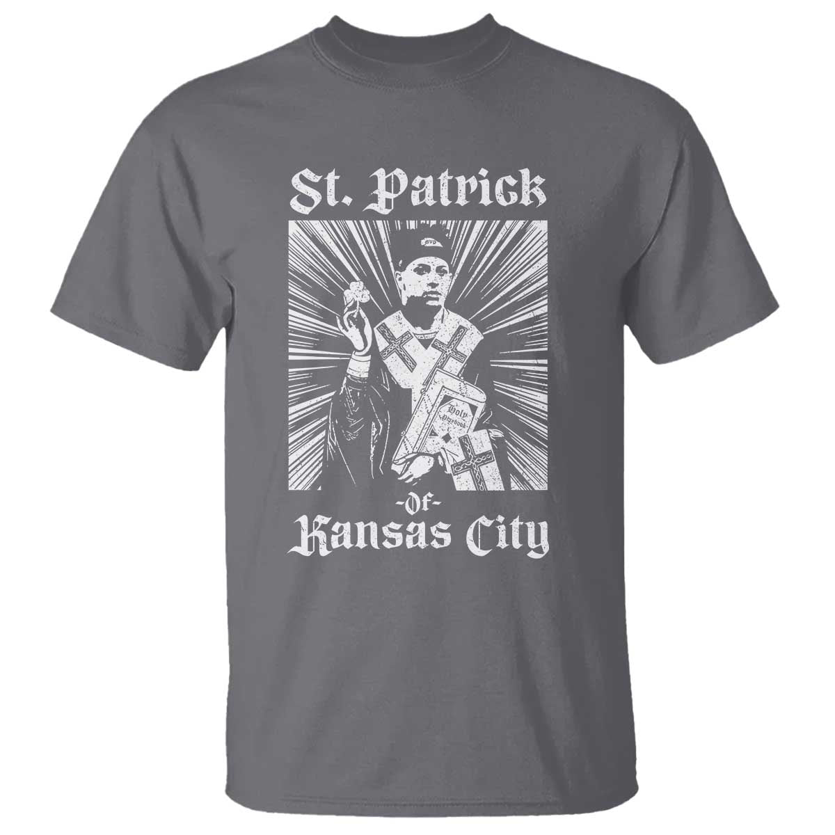 St Patrick Of Kansas City T Shirt Funny St Patricks Day Missouri State Football Fan TS11 Charcoal Print Your Wear