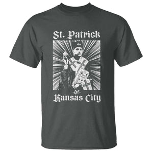 St Patrick Of Kansas City T Shirt Funny St Patricks Day Missouri State Football Fan TS11 Dark Heather Print Your Wear