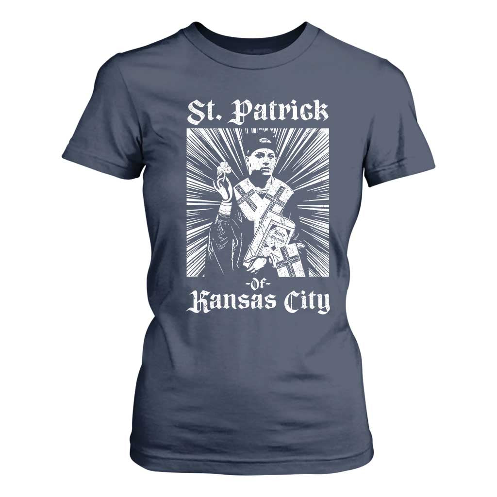 St Patrick Of Kansas City T Shirt For Women Funny St Patricks Day Missouri State Football Fan TS11 Navy Print Your Wear