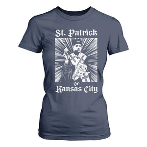 St Patrick Of Kansas City T Shirt For Women Funny St Patricks Day Missouri State Football Fan TS11 Navy Print Your Wear