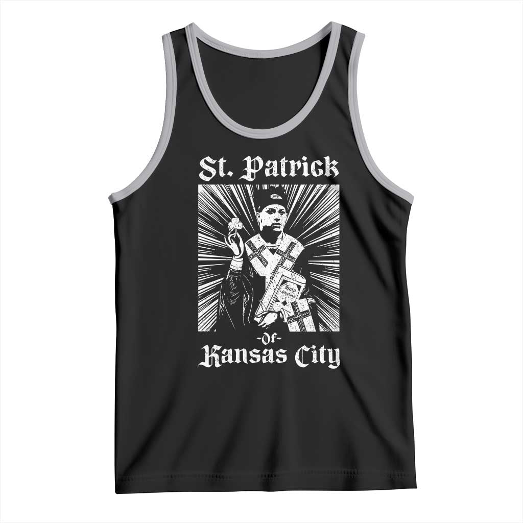 St Patrick Of Kansas City Tank Top Funny St Patricks Day Missouri State Football Fan TS11 Black Athletic Heather Print Your Wear