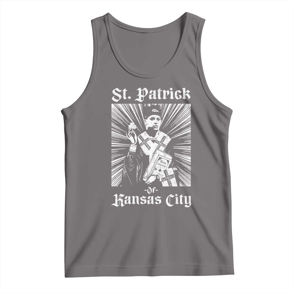 St Patrick Of Kansas City Tank Top Funny St Patricks Day Missouri State Football Fan TS11 Deep Heather Print Your Wear