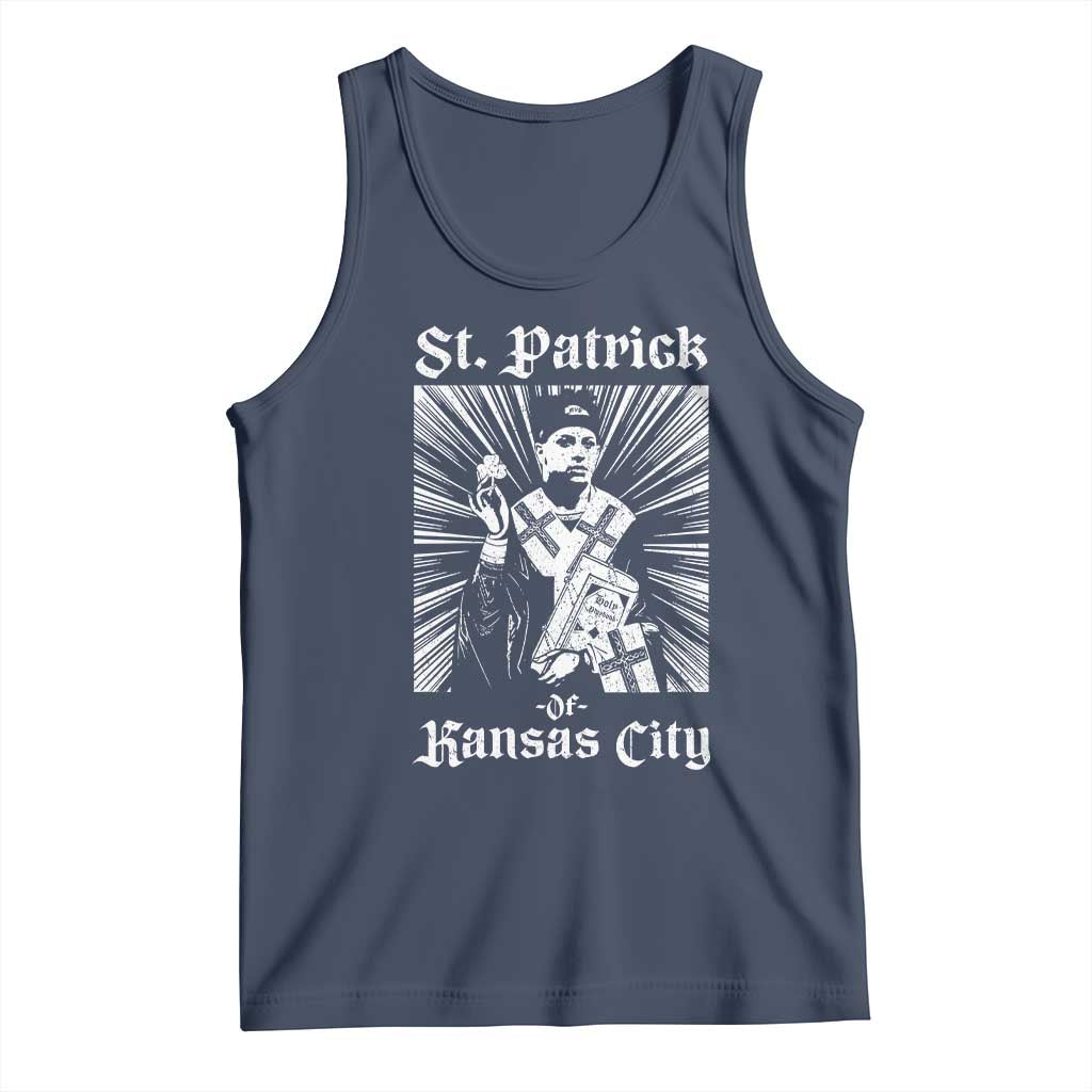 St Patrick Of Kansas City Tank Top Funny St Patricks Day Missouri State Football Fan TS11 Navy Print Your Wear