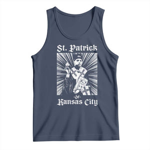 St Patrick Of Kansas City Tank Top Funny St Patricks Day Missouri State Football Fan TS11 Navy Print Your Wear