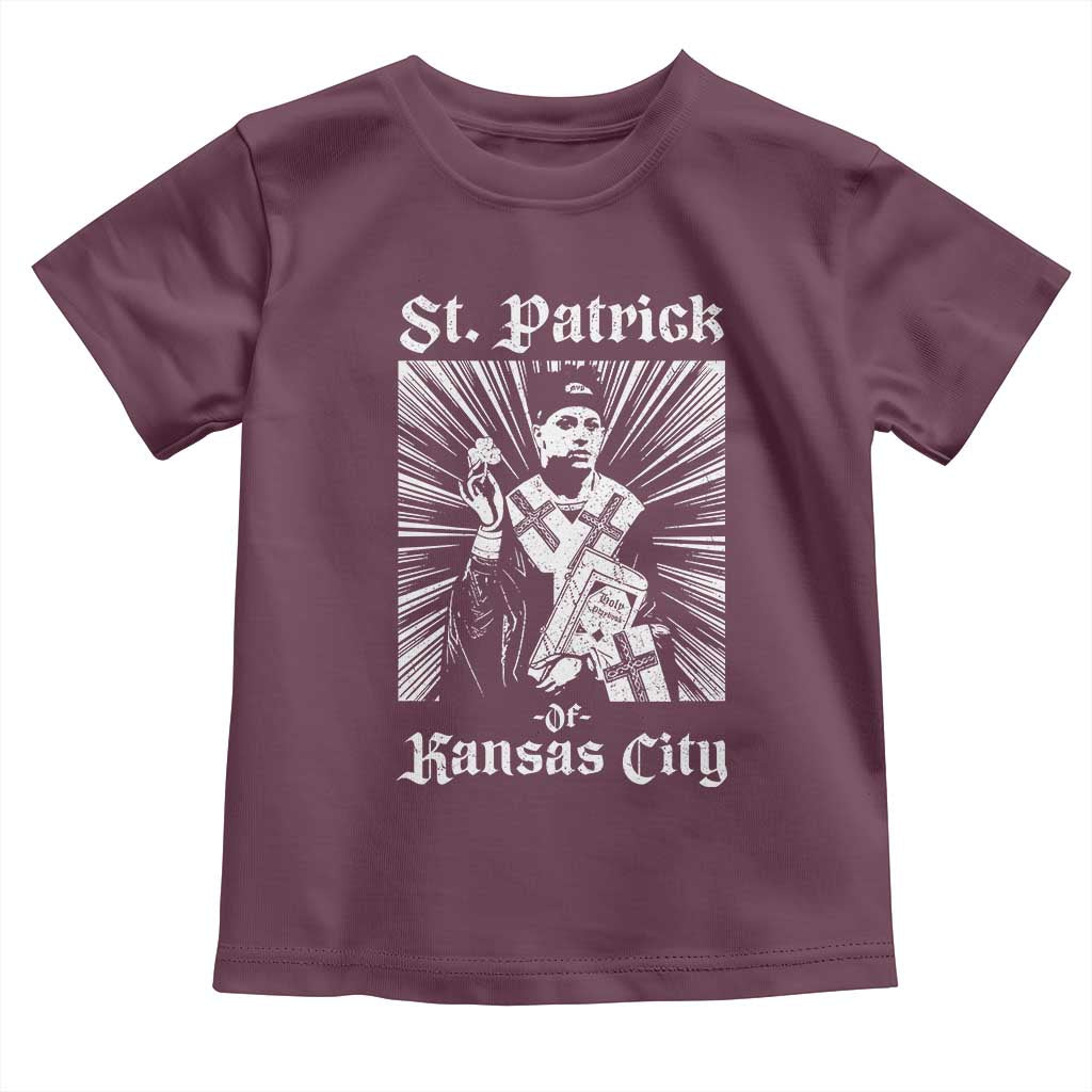 St Patrick Of Kansas City Toddler T Shirt Funny St Patricks Day Missouri State Football Fan TS11 Maroon Print Your Wear