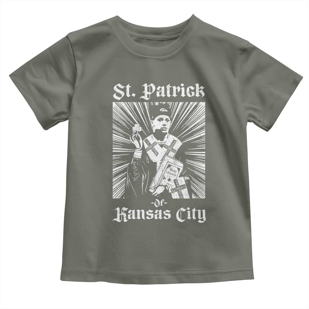 St Patrick Of Kansas City Toddler T Shirt Funny St Patricks Day Missouri State Football Fan TS11 Military Green Print Your Wear