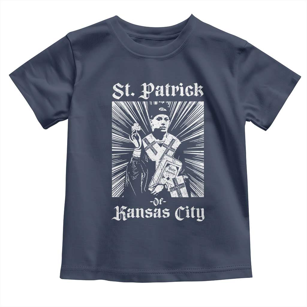 St Patrick Of Kansas City Toddler T Shirt Funny St Patricks Day Missouri State Football Fan TS11 Navy Print Your Wear