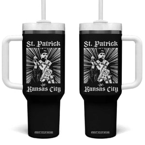 St Patrick Of Kansas City Tumbler With Handle Funny St Patricks Day Missouri State Football Fan TS11 One Size: 40 oz Black Print Your Wear