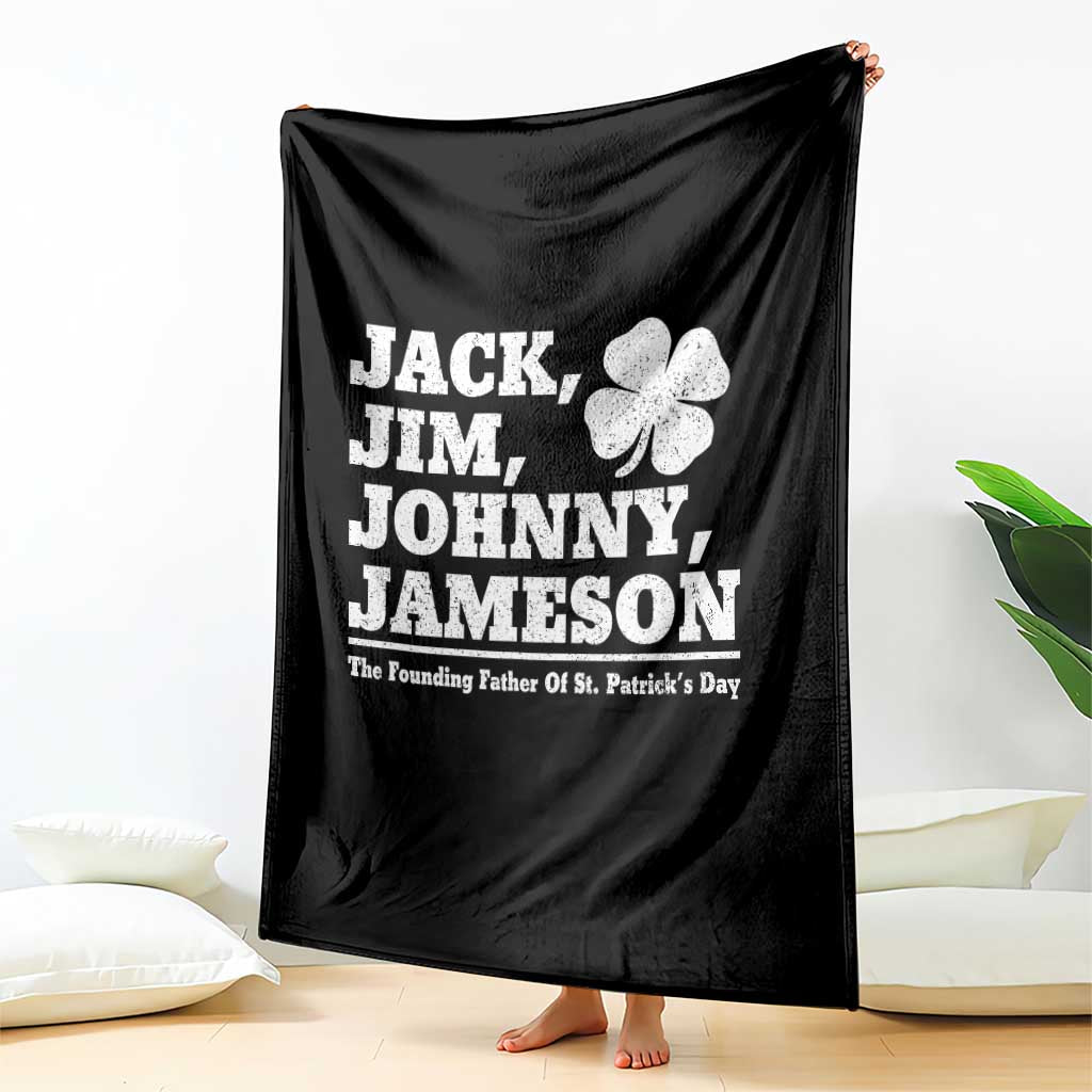 Funny St Patricks Day Irish Fathers Jack Jim Johnny Jameson Vintage Clover Throw Blanket TS11 Print Your Wear