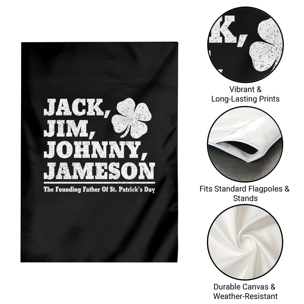 Funny St Patricks Day Irish Fathers Jack Jim Johnny Jameson Vintage Clover Garden Flag TS11 Print Your Wear