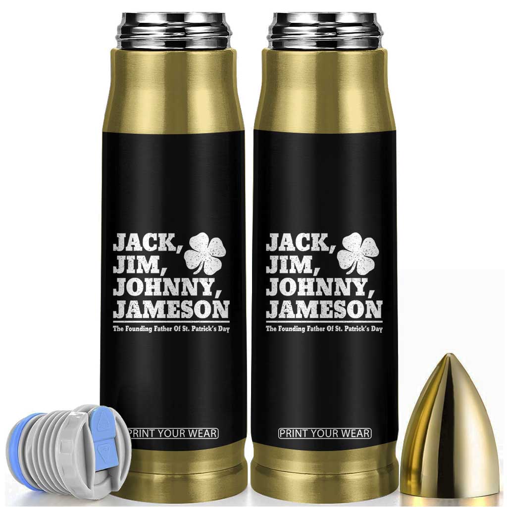Funny St Patricks Day Irish Fathers Jack Jim Johnny Jameson Vintage Clover Bullet Tumbler TS11 Black Print Your Wear