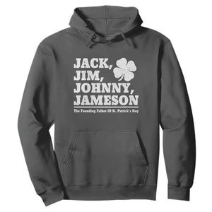 Funny St Patricks Day Irish Fathers Jack Jim Johnny Jameson Vintage Clover Hoodie TS11 Dark Heather Print Your Wear