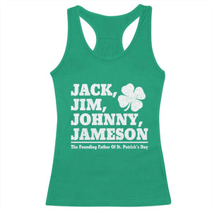 Funny St Patricks Day Irish Fathers Jack Jim Johnny Jameson Vintage Clover Racerback Tank Top TS11 Irish Green Print Your Wear