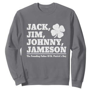 Funny St Patricks Day Irish Fathers Jack Jim Johnny Jameson Vintage Clover Sweatshirt TS11 Charcoal Print Your Wear