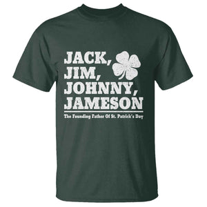Funny St Patricks Day Irish Fathers Jack Jim Johnny Jameson Vintage Clover T Shirt TS11 Dark Forest Green Print Your Wear
