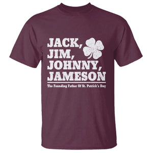 Funny St Patricks Day Irish Fathers Jack Jim Johnny Jameson Vintage Clover T Shirt TS11 Maroon Print Your Wear