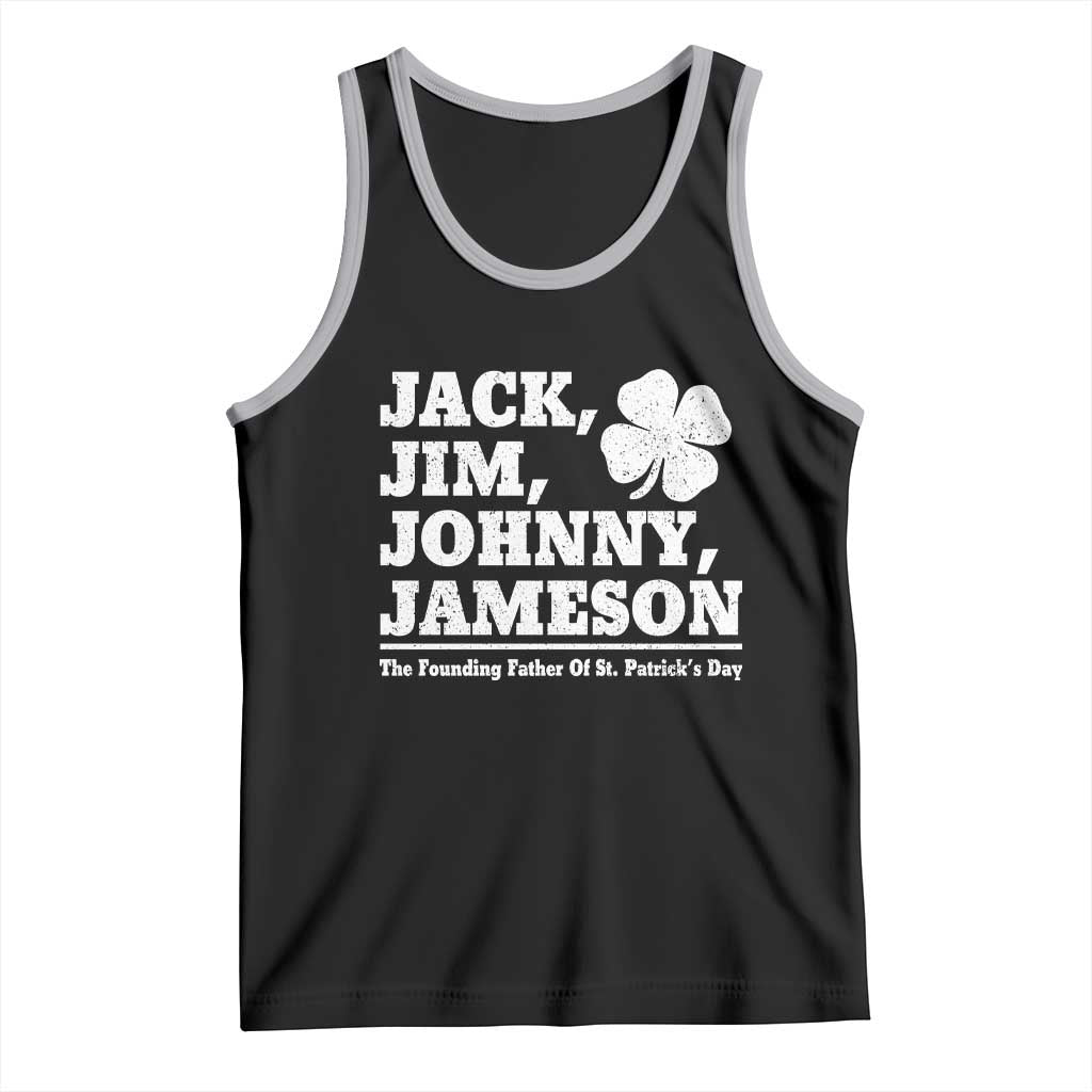 Funny St Patricks Day Irish Fathers Jack Jim Johnny Jameson Vintage Clover Tank Top TS11 Black Athletic Heather Print Your Wear