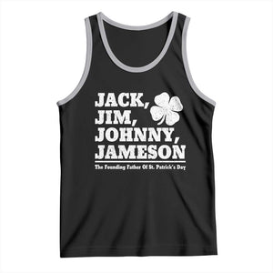 Funny St Patricks Day Irish Fathers Jack Jim Johnny Jameson Vintage Clover Tank Top TS11 Black Athletic Heather Print Your Wear
