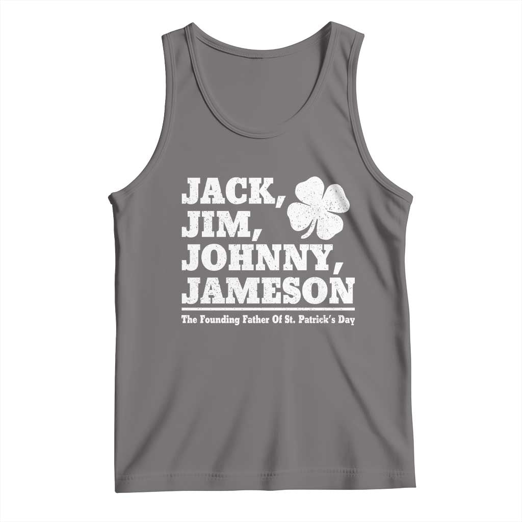 Funny St Patricks Day Irish Fathers Jack Jim Johnny Jameson Vintage Clover Tank Top TS11 Deep Heather Print Your Wear