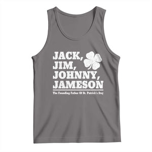 Funny St Patricks Day Irish Fathers Jack Jim Johnny Jameson Vintage Clover Tank Top TS11 Deep Heather Print Your Wear