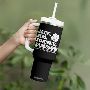 Funny St Patricks Day Irish Fathers Jack Jim Johnny Jameson Vintage Clover Tumbler With Handle TS11 Print Your Wear