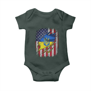 Ukrainian Americans Pride Baby Onesie Vintage Ukraine USA Flag TS11 Print Your Wear
