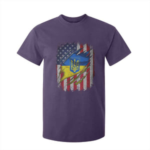 Ukrainian Americans Pride T Shirt For Kid Vintage Ukraine USA Flag TS11 Purple Print Your Wear