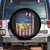 Ukrainian Americans Pride Spare Tire Cover Vintage Ukraine USA Flag TS11 No hole Black Print Your Wear
