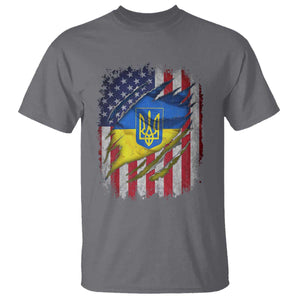 Ukrainian Americans Pride T Shirt Vintage Ukraine USA Flag TS11 Charcoal Print Your Wear