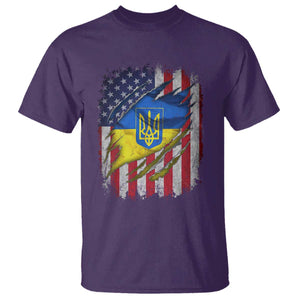 Ukrainian Americans Pride T Shirt Vintage Ukraine USA Flag TS11 Purple Print Your Wear