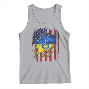 Ukrainian Americans Pride Tank Top Vintage Ukraine USA Flag TS11 Athletic Heather Print Your Wear