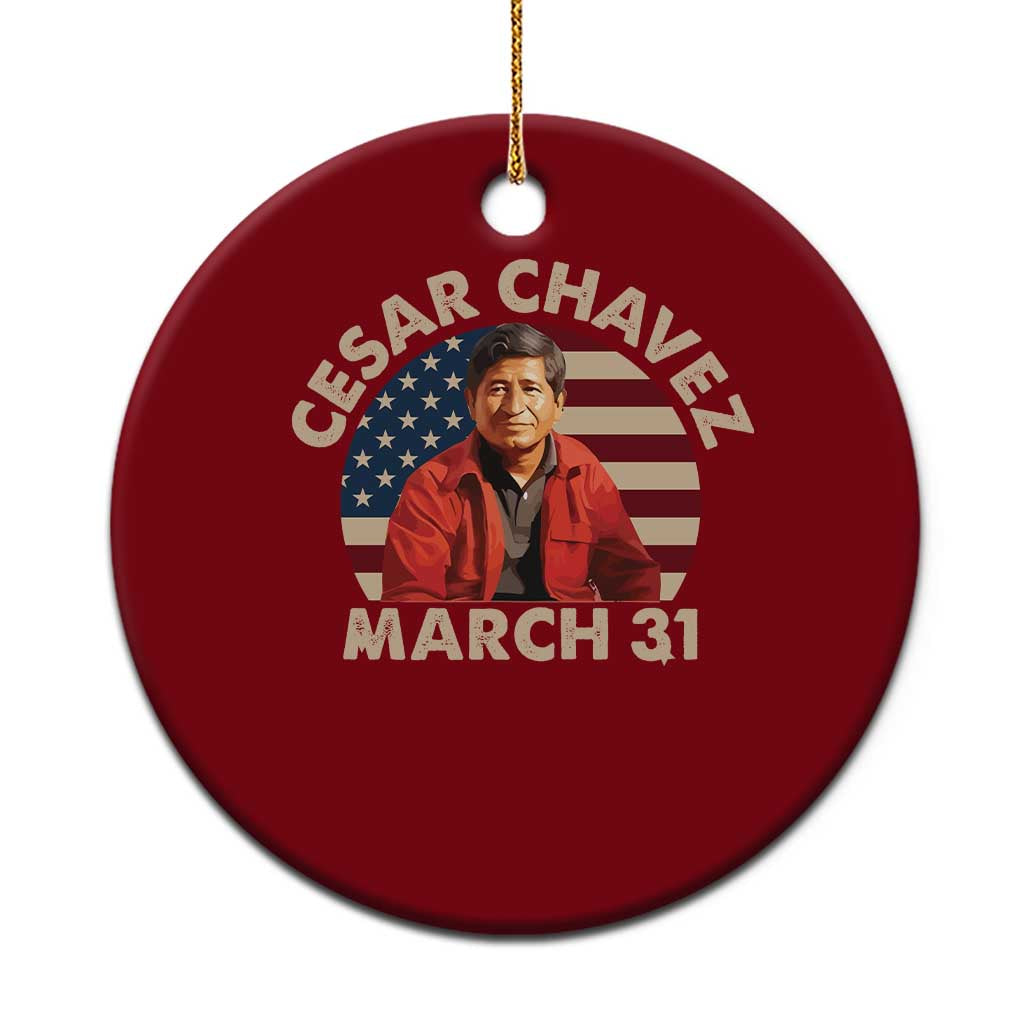 Cesar Chavez Day Ceramic Ornament March Holiday Hispanic Heritage American Flag TS11 1pc Red Print Your Wear