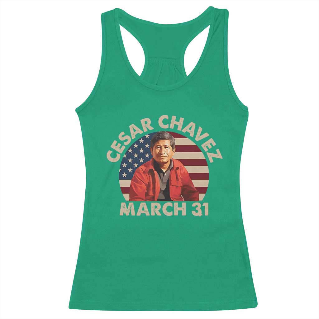 Cesar Chavez Day Racerback Tank Top March Holiday Hispanic Heritage American Flag TS11 Irish Green Print Your Wear