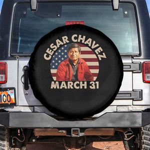 Cesar Chavez Day Spare Tire Cover March Holiday Hispanic Heritage American Flag TS11 No hole Black Print Your Wear