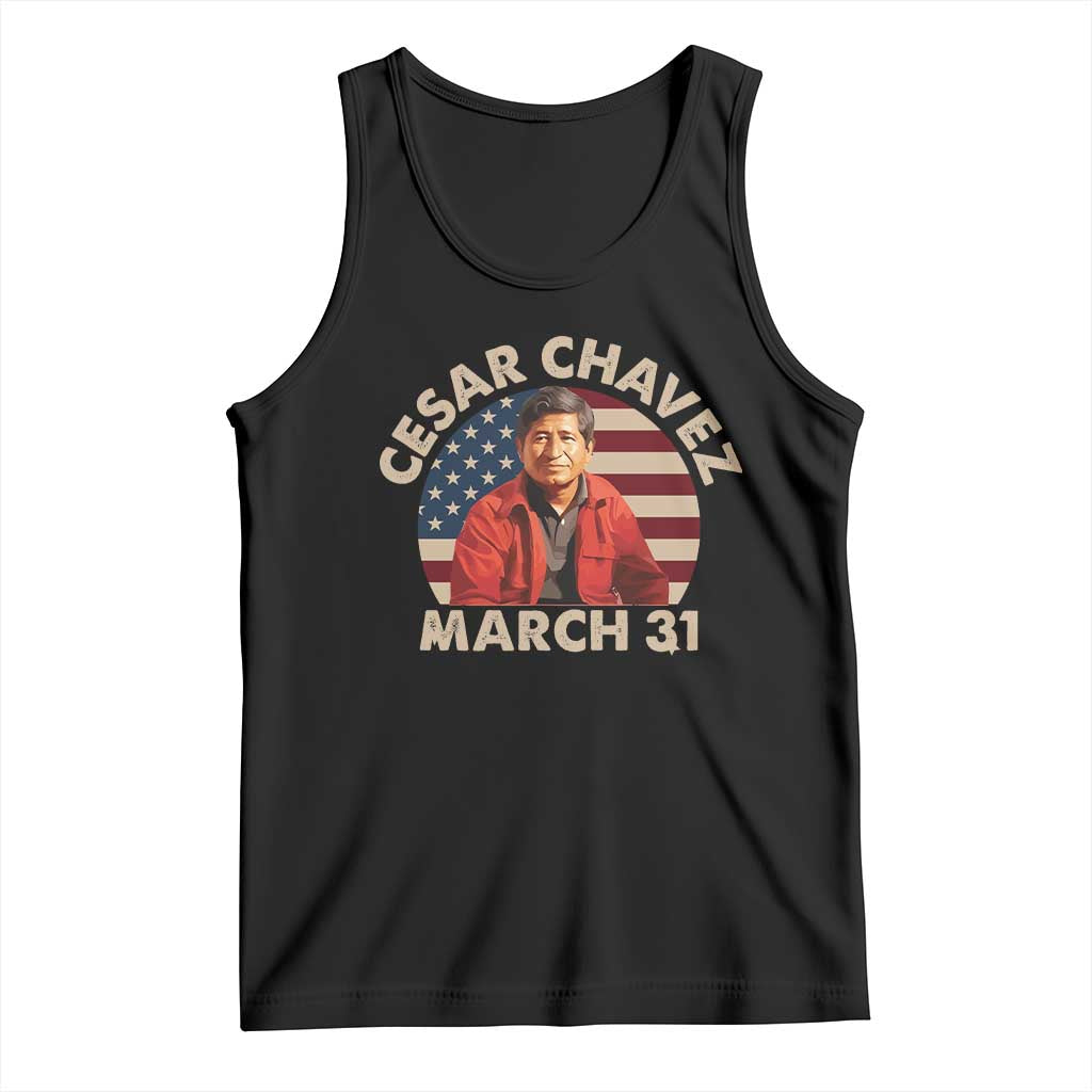 Cesar Chavez Day Tank Top March Holiday Hispanic Heritage American Flag TS11 Black Print Your Wear