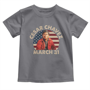 Cesar Chavez Day Toddler T Shirt March Holiday Hispanic Heritage American Flag TS11 Charcoal Print Your Wear