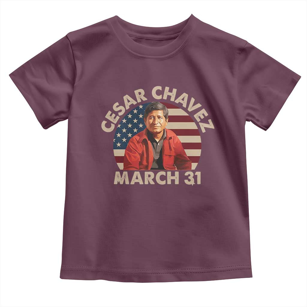 Cesar Chavez Day Toddler T Shirt March Holiday Hispanic Heritage American Flag TS11 Maroon Print Your Wear
