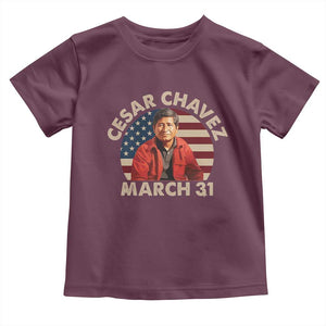 Cesar Chavez Day Toddler T Shirt March Holiday Hispanic Heritage American Flag TS11 Maroon Print Your Wear