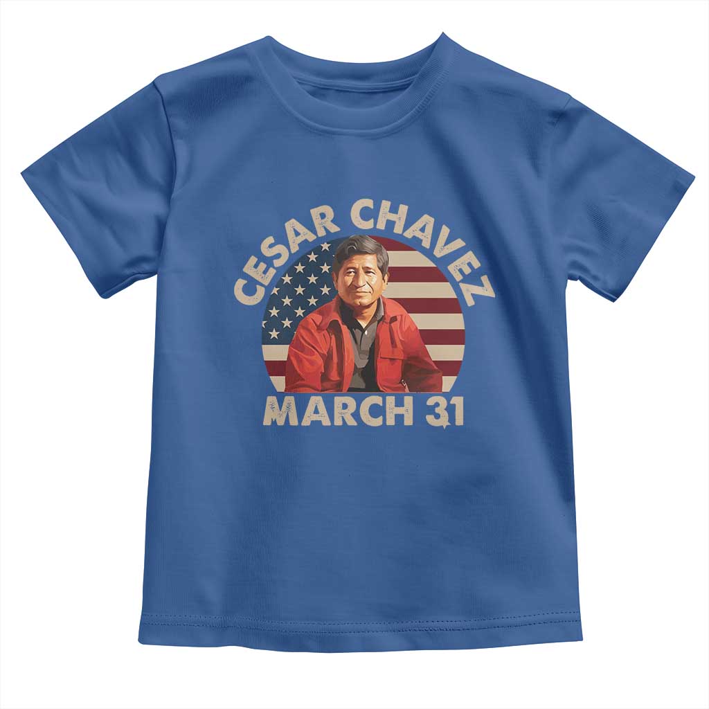 Cesar Chavez Day Toddler T Shirt March Holiday Hispanic Heritage American Flag TS11 Royal Blue Print Your Wear
