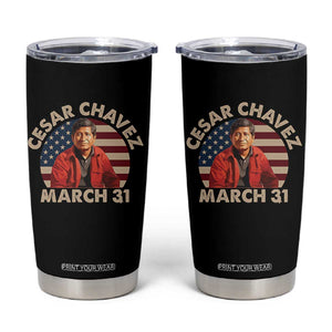 Cesar Chavez Day Tumbler Cup March Holiday Hispanic Heritage American Flag TS11 Black Print Your Wear