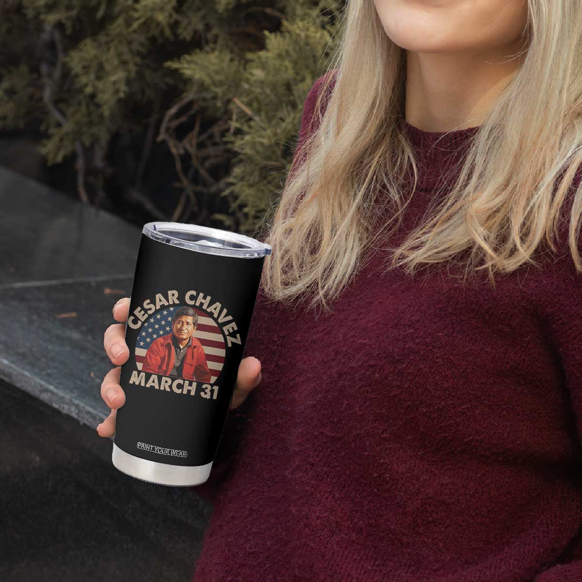 Cesar Chavez Day Tumbler Cup March Holiday Hispanic Heritage American Flag TS11 Print Your Wear