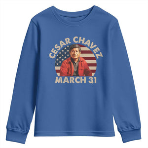 Cesar Chavez Day Youth Sweatshirt March Holiday Hispanic Heritage American Flag TS11 Royal Blue Print Your Wear
