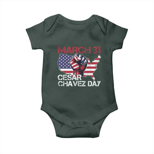 Cesar Chavez Day Baby Onesie March 31 Hand Fist American Flag TS11 Print Your Wear