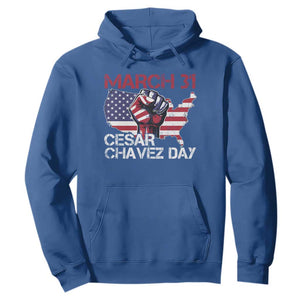 Cesar Chavez Day Hoodie March 31 Hand Fist American Flag TS11 Royal Blue Print Your Wear