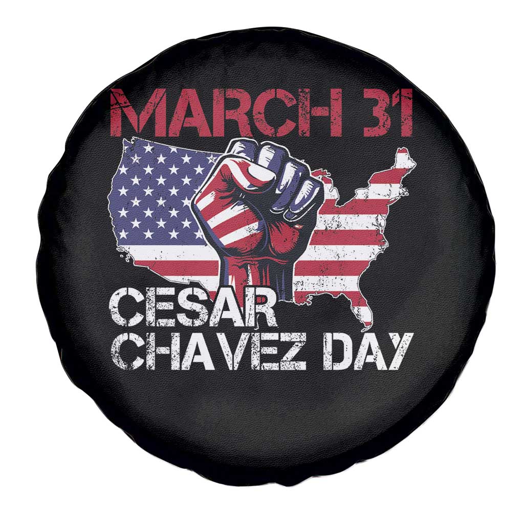 Cesar Chavez Day Spare Tire Cover March 31 Hand Fist American Flag TS11 Print Your Wear